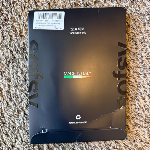 Sofsy The Stella-Rose 15 Denier Plain Stockings Made in Italy Tan 4-L - Picture 2 of 4